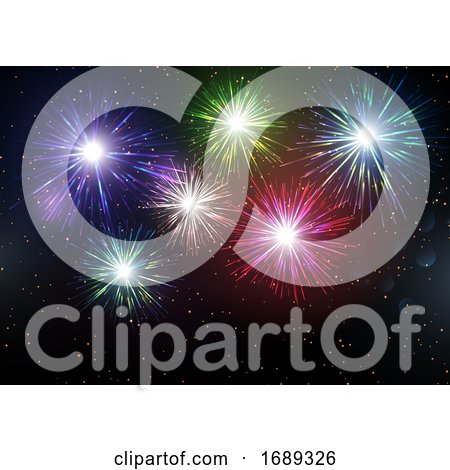 Colourful Fireworks Display Background by KJ Pargeter