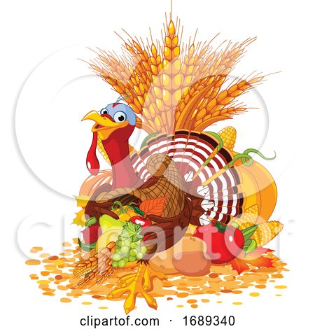 Thanksgiving Turkey Bird with a Cornucopia by Pushkin