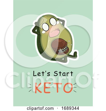 Screaming Avocado and Lets Start Keto Text by mayawizard101