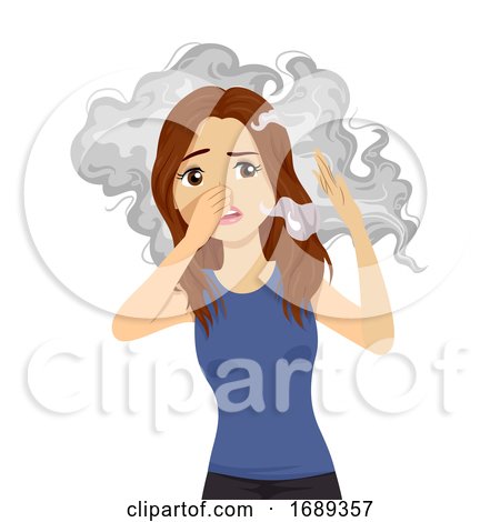Teen Girl Passive Smoking Illustration by BNP Design Studio