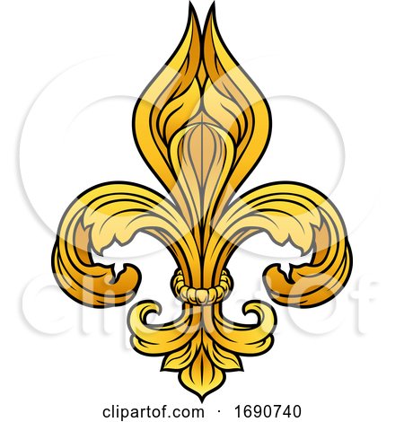 Fleur De Lis Gold Graphic Design by AtStockIllustration