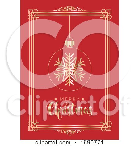 Elegant Red and Gold Christmas Background by KJ Pargeter