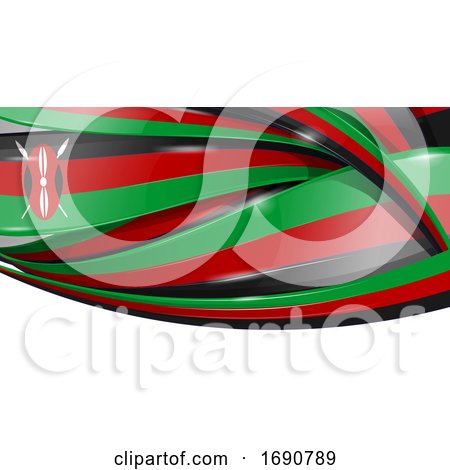 Kenya Ribbon Flag Background by Domenico Condello