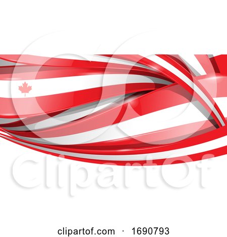 Canadian Ribbon Flag Background by Domenico Condello