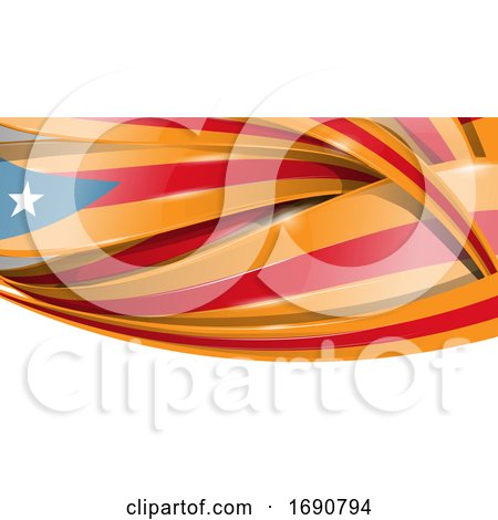 Catalan Ribbon Flag Background by Domenico Condello