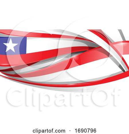 Chile Ribbon Flag Background by Domenico Condello