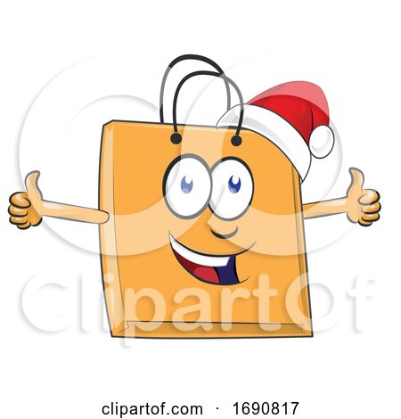 Cartoon Christmas Shopping Bag Mascot by Domenico Condello