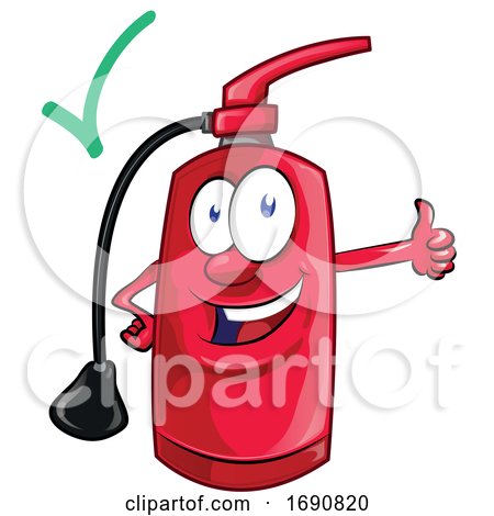 Fire Extinguisher Mascot Holding a Thumb up by Domenico Condello