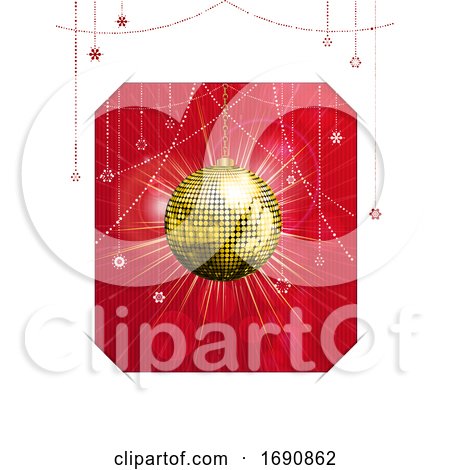 Christmas Disco Card in Red by elaineitalia
