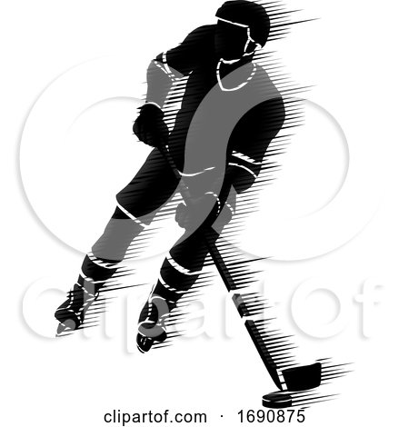 Ice Hockey Player Silhouette Concept by AtStockIllustration