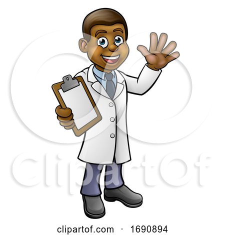 Scientist or Lab Technician Cartoon Character by AtStockIllustration