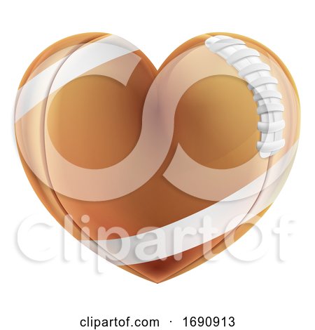 Love Heart Shape American Football Ball Concept by AtStockIllustration