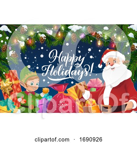 Happy Holidays Christmas Greeting by Vector Tradition SM