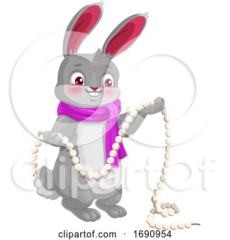 Rabbit with a Garland by Vector Tradition SM