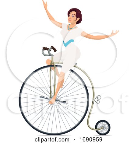 Circus Entertainer Riding a Penny Farthing Bicycle by Vector Tradition SM