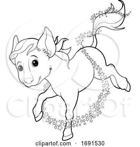 Black and White Magical Mouse Horse by Pushkin