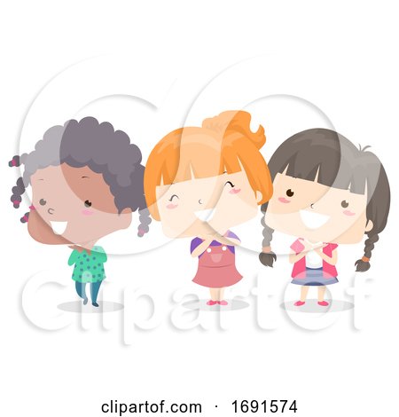 Kids Girls Adjective Pretty Illustration by BNP Design Studio