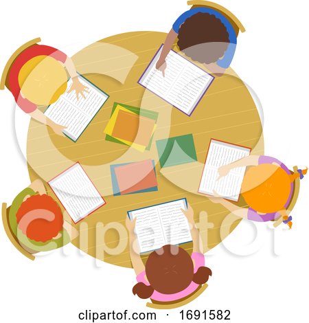 Kids Read School Table Illustration by BNP Design Studio