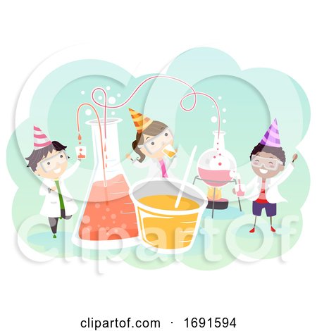 Stickman Kids Day Science Drinks Illustration by BNP Design Studio