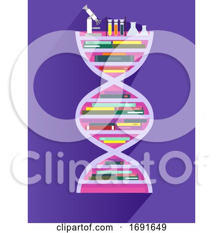 DNA Book Shelf Illustration by BNP Design Studio