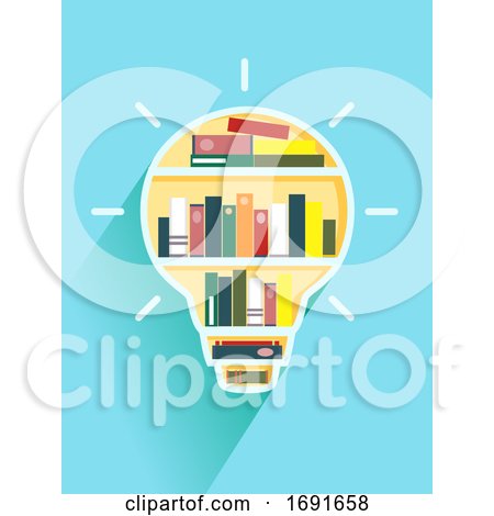Light Bulb Book Shelf Illustration by BNP Design Studio