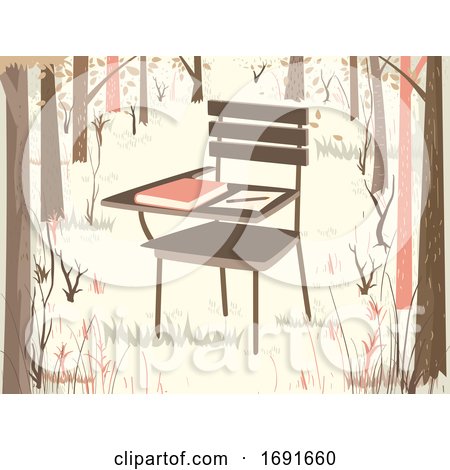 School Desk Chair Woodland Illustration by BNP Design Studio