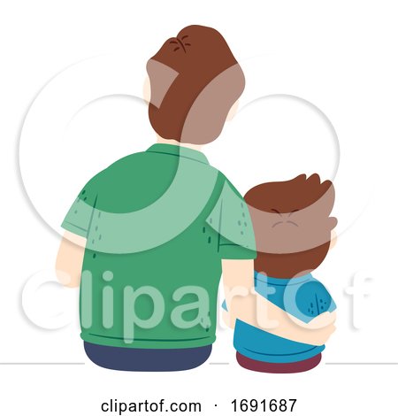 Kid Boy Man Dad Arm Across Shoulder Back by BNP Design Studio
