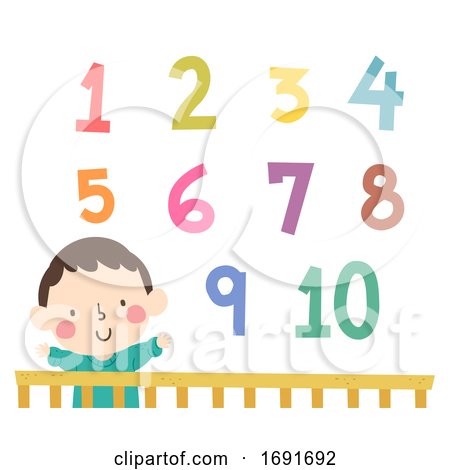 Kid Boy Baby Crib Numbers Illustration by BNP Design Studio