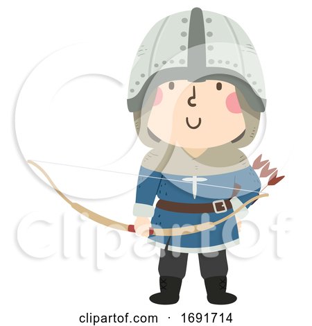 Kid Boy Medieval Archer Illustration by BNP Design Studio
