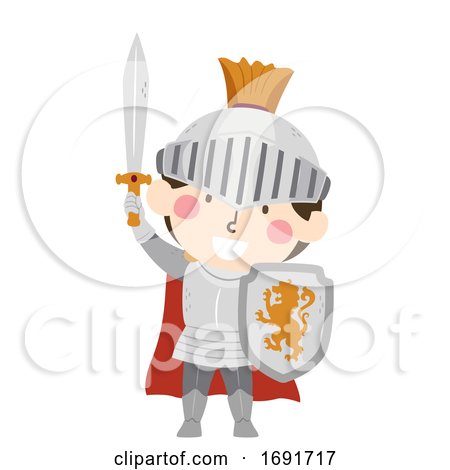 Kid Boy Medieval Knight Illustration by BNP Design Studio