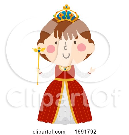 Kid Girl Medieval Queen Illustration by BNP Design Studio