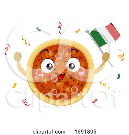 Mascot Pizza Italy Flag Pizza Fest Illustration by BNP Design Studio