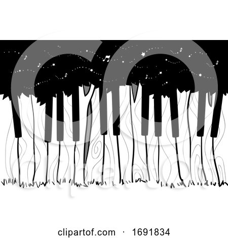 Piano Trees Woods Illustration by BNP Design Studio