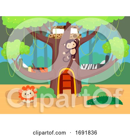 Kids Bedroom Jungle Theme Illustration by BNP Design Studio