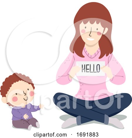 Baby Kid Boy Mom Flashcards Words Illustration by BNP Design Studio