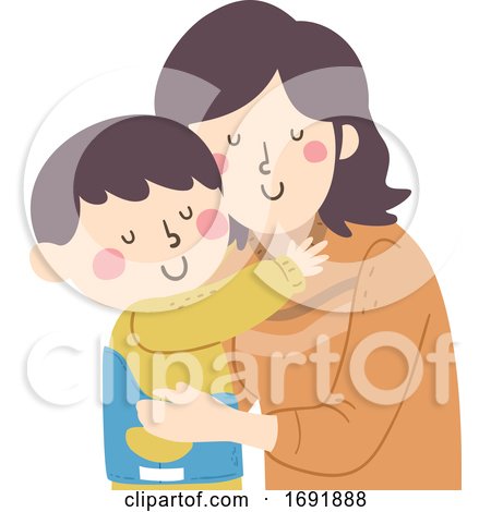 Kid Boy Mom Parent Support Scoliosis Illustration by BNP Design Studio