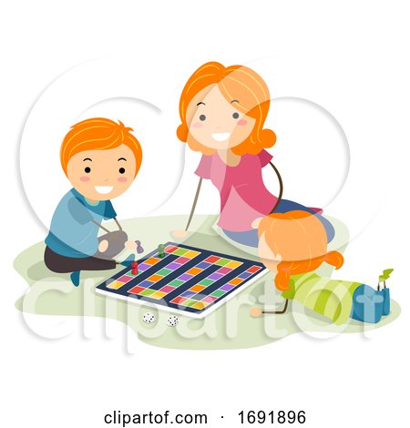 Stickman Kids Mom Board Game Illustration by BNP Design Studio