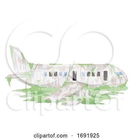 Abandoned Airplane Illustration by BNP Design Studio