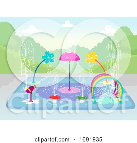 Splash Pad Water Park Illustration by BNP Design Studio