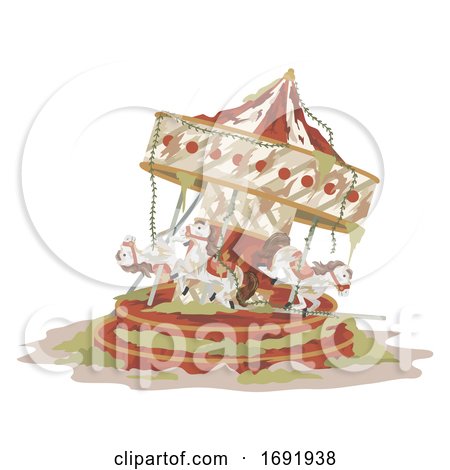 Abandoned Carousel Illustration by BNP Design Studio