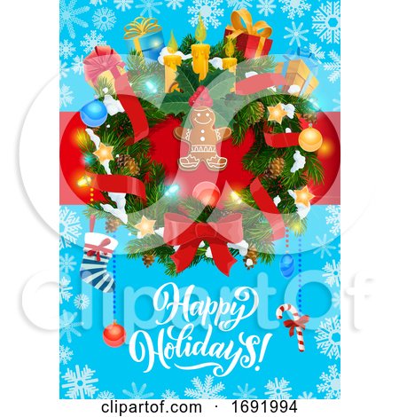 Happy Holidays Greeting by Vector Tradition SM
