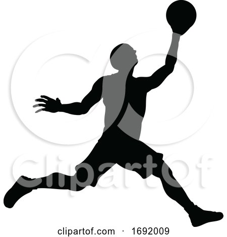 Silhouette Basketball Player by AtStockIllustration