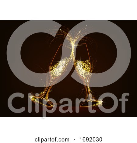 New Year Champagne Glasses by dero