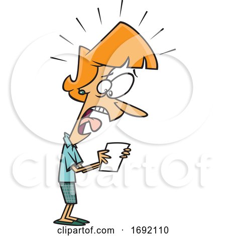 Cartoon Woman Freaking out over a Utility Bill by toonaday