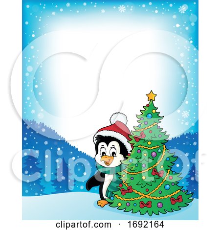 Christmas Penguin Border by visekart
