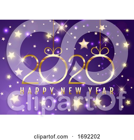 Happy New Year Background with Decorative Gold Numbers by KJ Pargeter