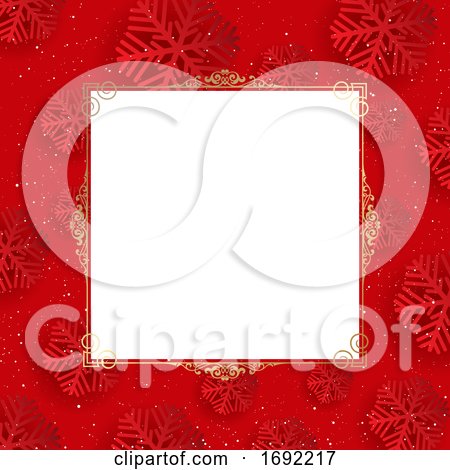 Red Snowflake Menu Border or Christmas Background by KJ Pargeter