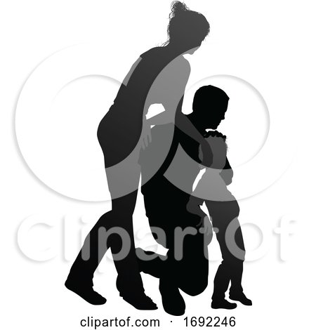 Detailed Family Silhouette by AtStockIllustration