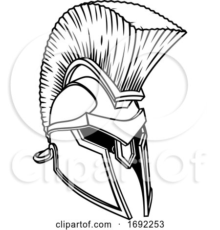 Gladiator Spartan Trojan Roman Helmet by AtStockIllustration