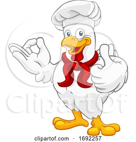 Chicken Chef Rooster Cockerel Perfect Cartoon by AtStockIllustration